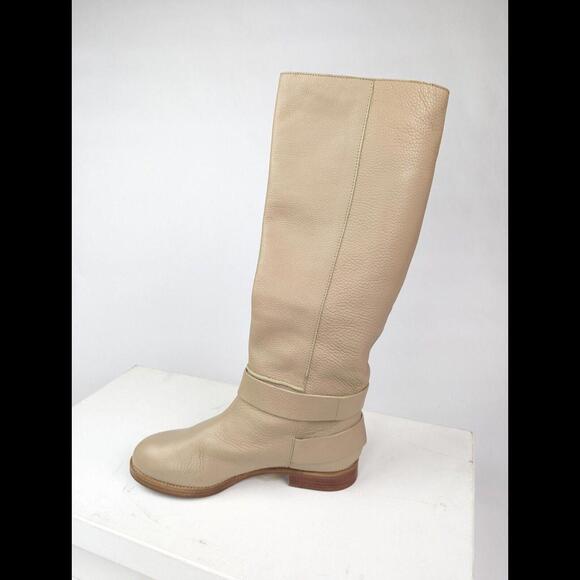 [SOLD] CHLOE Sz EU39 US9 Knee High Riding Boots Prince Leather Cream Pull On - Picture 10 of 15